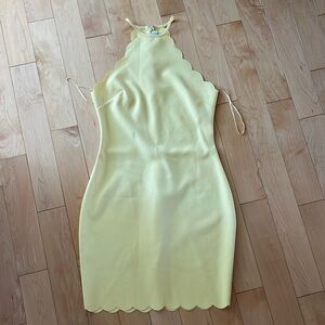 Scalloped mini dress 34” neck to hem